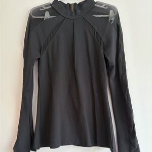 Free People Black Long Sleeve Top